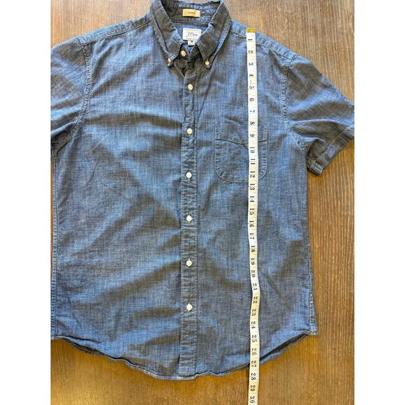 J. Crew Denim Jean Button Down Shirt Top Men size M Classic Fit Chambray J Crew - Picture 5 of 6